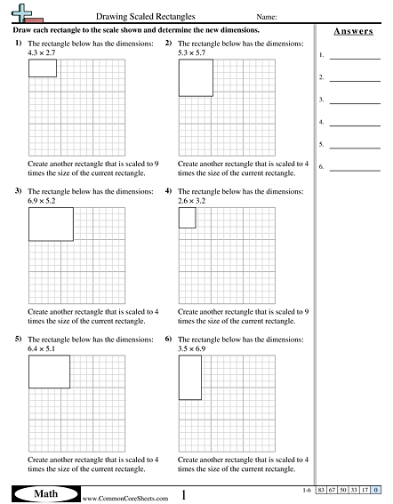 Shapes Worksheets - Drawing Scaled Rectangles worksheet